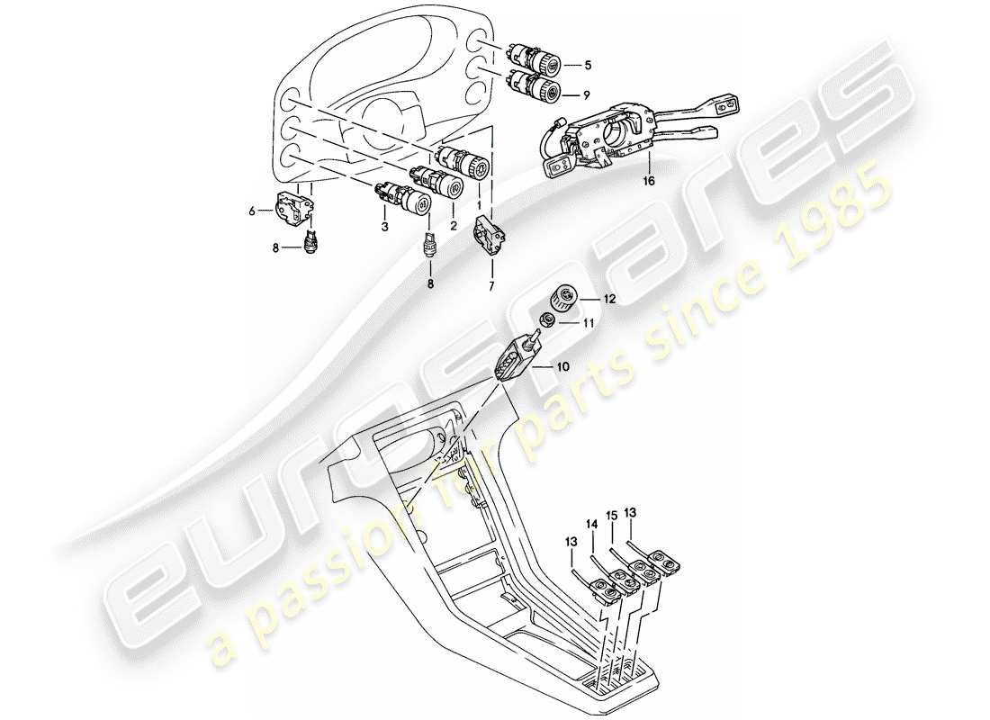 porsche 1983 (928) interruttore - manualmente diagramma delle parti