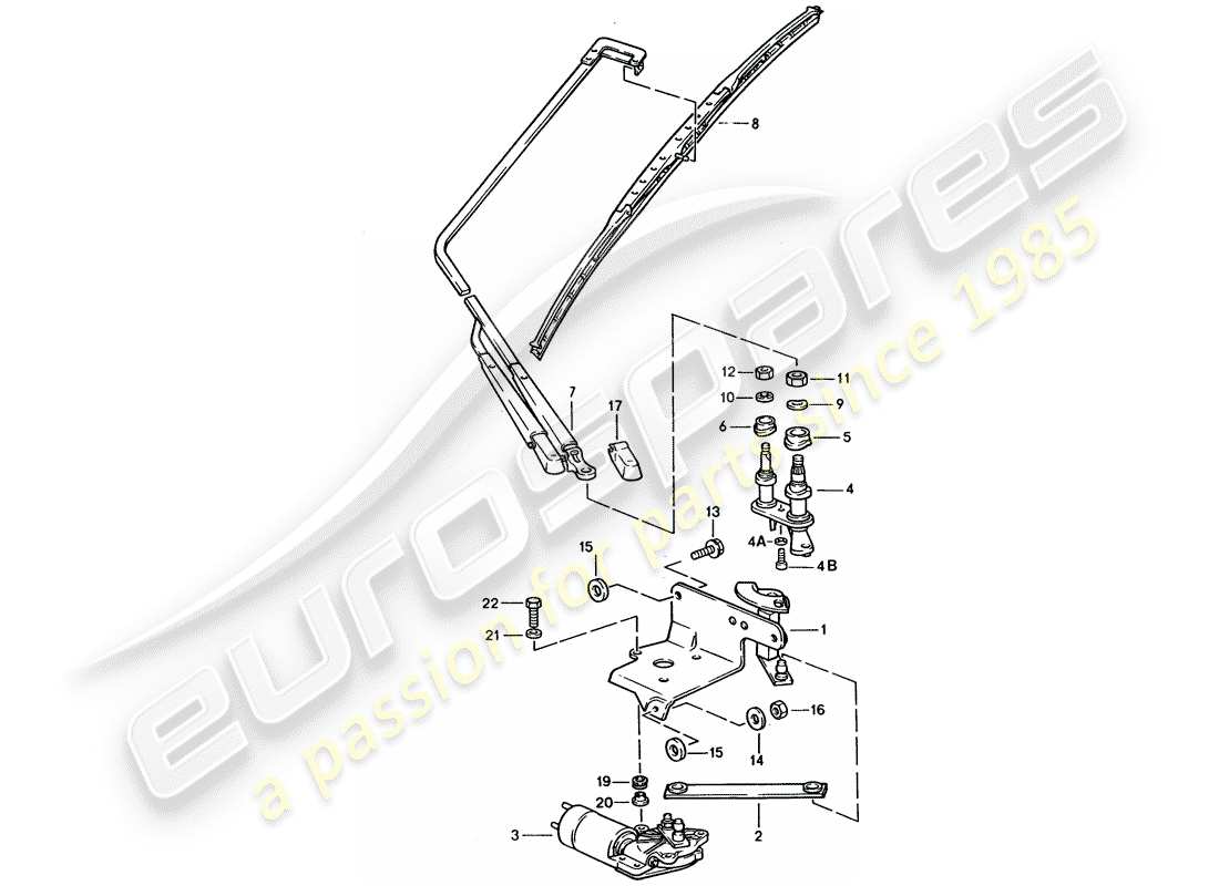 porsche 1993 (928) tergicristallo posteriore diagramma delle parti