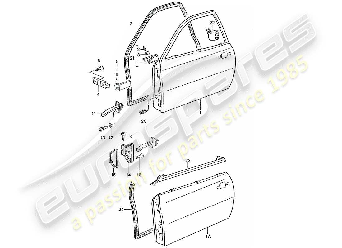 porsche 1990 (944) porta diagramma delle parti