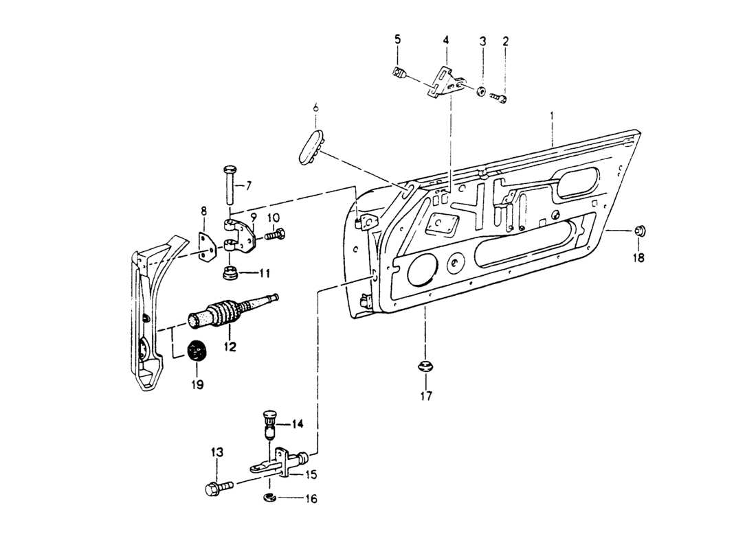porsche 1994 (964) guscio della porta diagramma delle parti