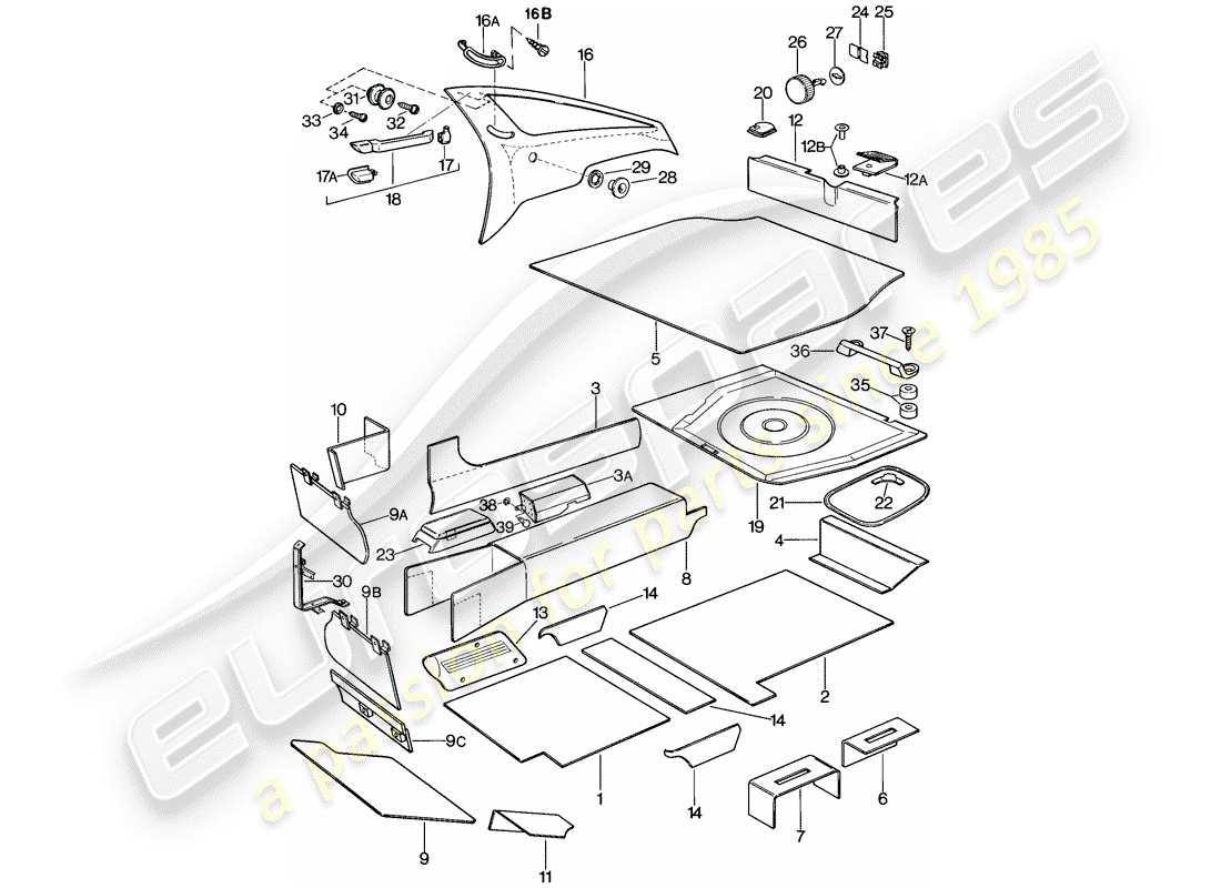 porsche 1978 (928) finiture diagramma delle parti