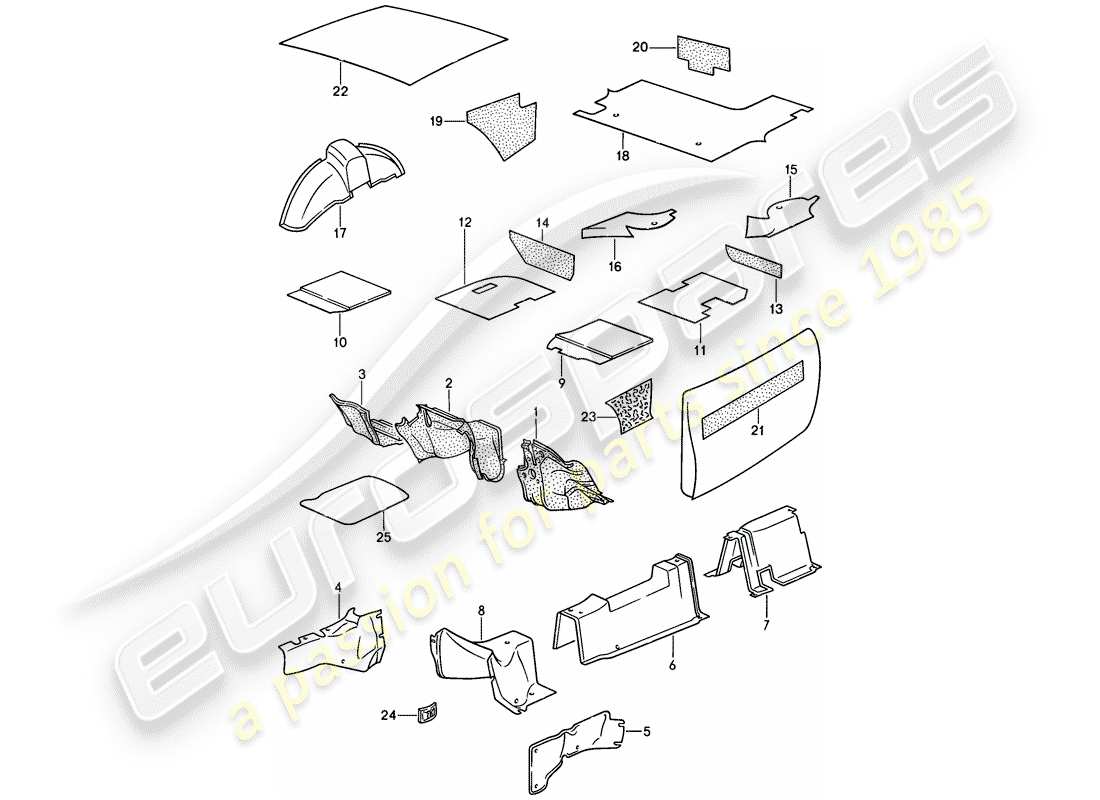 porsche 1988 (944) assorbitore acustico diagramma delle parti