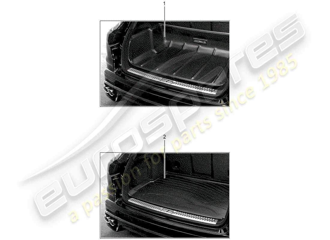porsche 2014 (tequipment cayenne) vassoio del vano bagagli schema delle parti