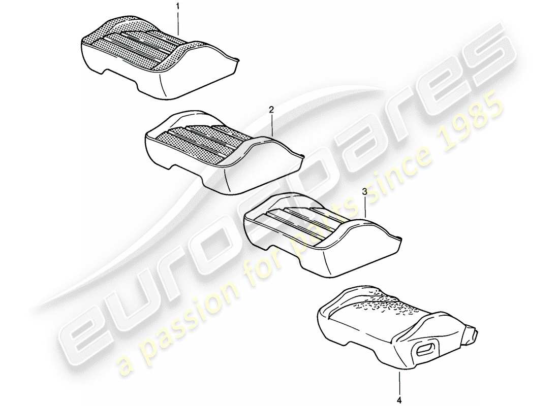 porsche 1985 (911) sedile sportivo - rivestimento - d - mj 1985>> schema delle parti