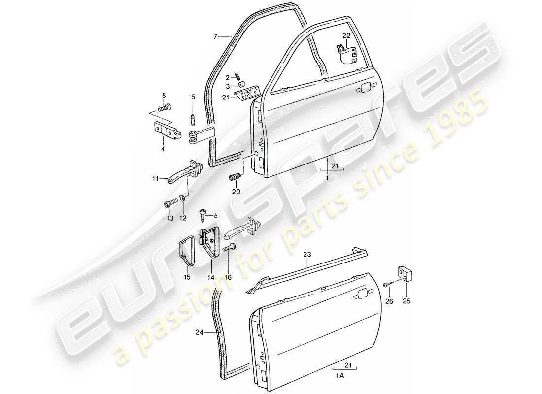 porsche 1994 (968) porta diagramma delle parti