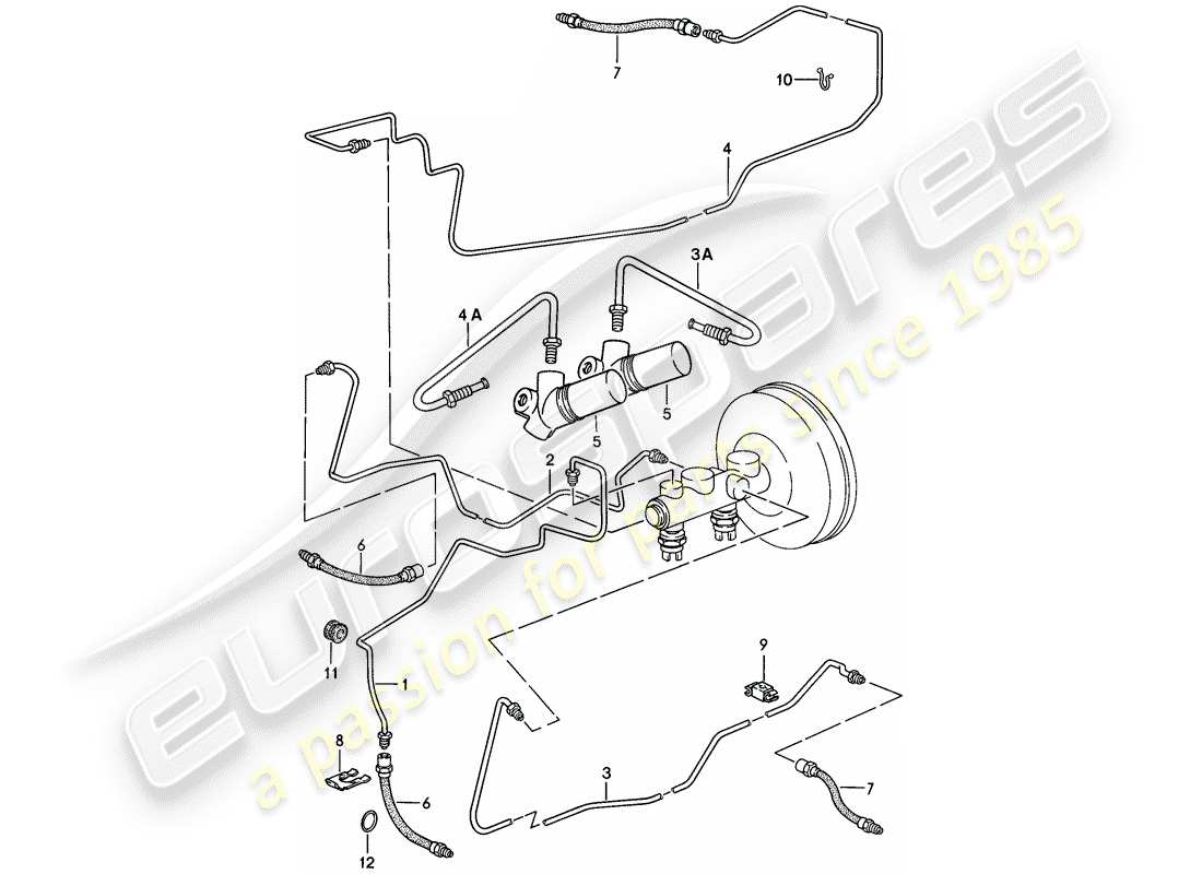 porsche 1985 (928) linee freno - d - mj 1983>> - mj 1983 diagramma delle parti