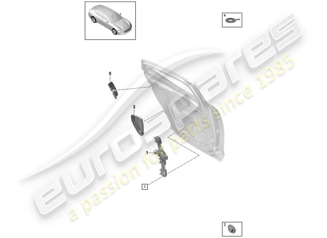 porsche 2018 (panamera 971-1) regolatore della finestra diagramma delle parti