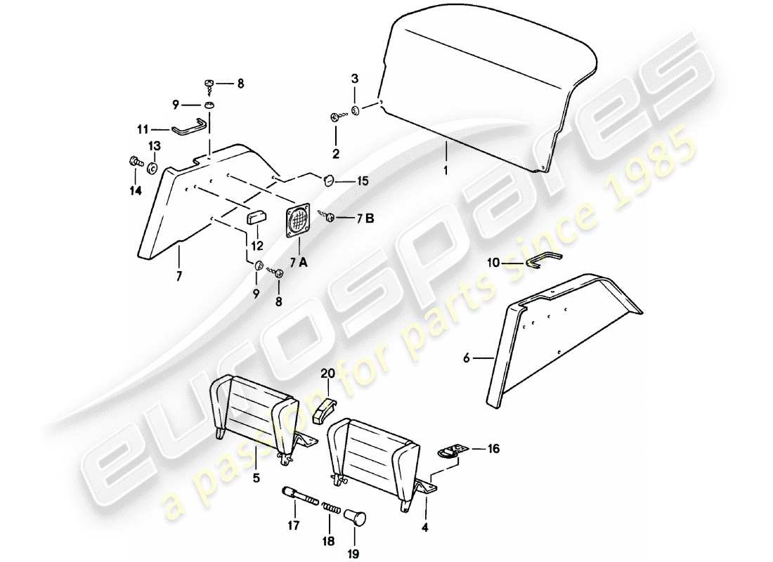 porsche 1982 (911) attrezzature interne diagramma delle parti