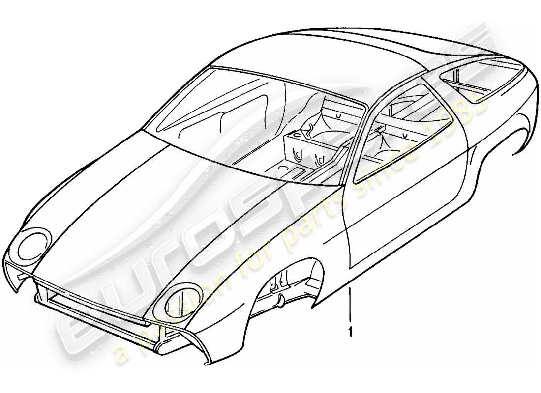 porsche 1981 (928) carrozzeria - verniciata - sigillata - con: - protezione sottoscocca - solo scocce - disponibile solo da corrente - modello anno disponibile schema delle parti