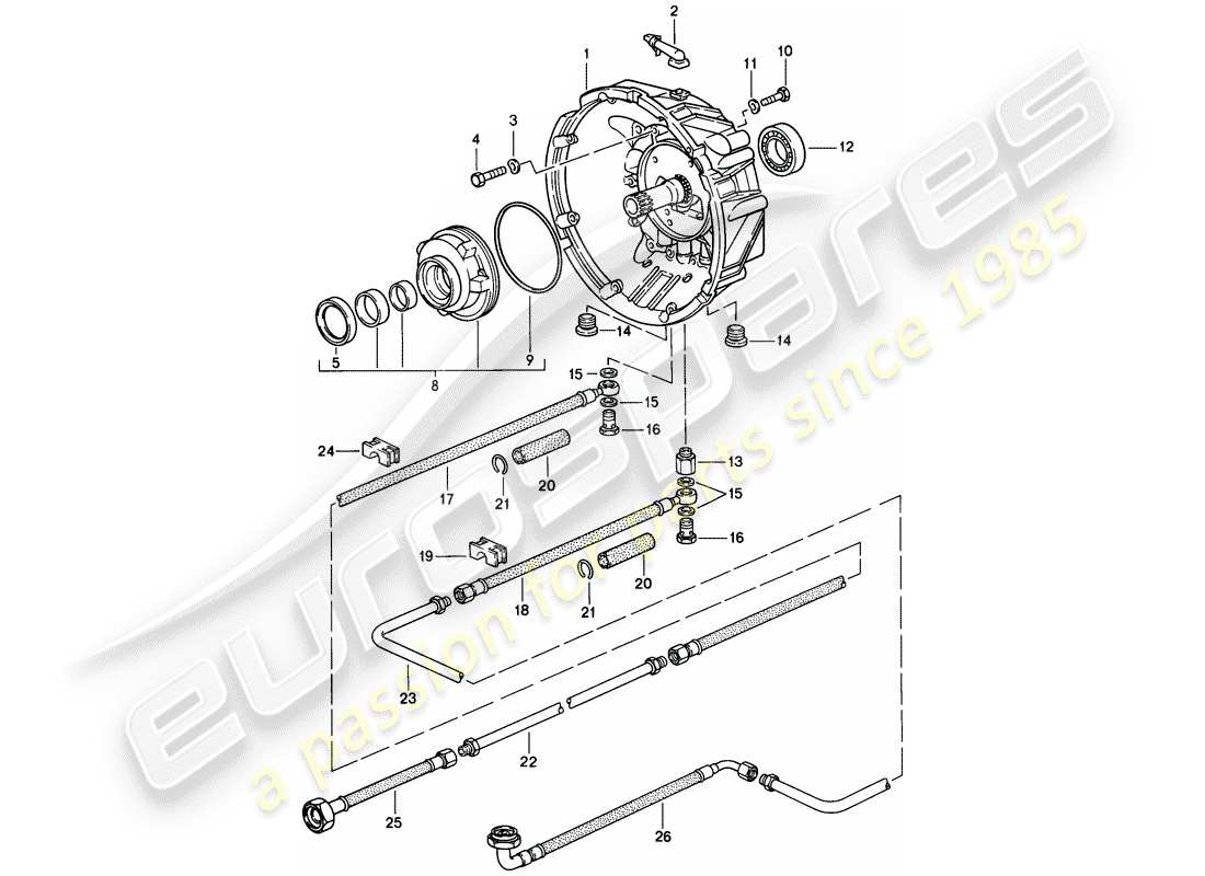 porsche 1982 (928) caso cambio - 1 - cambio automatico diagramma delle parti
