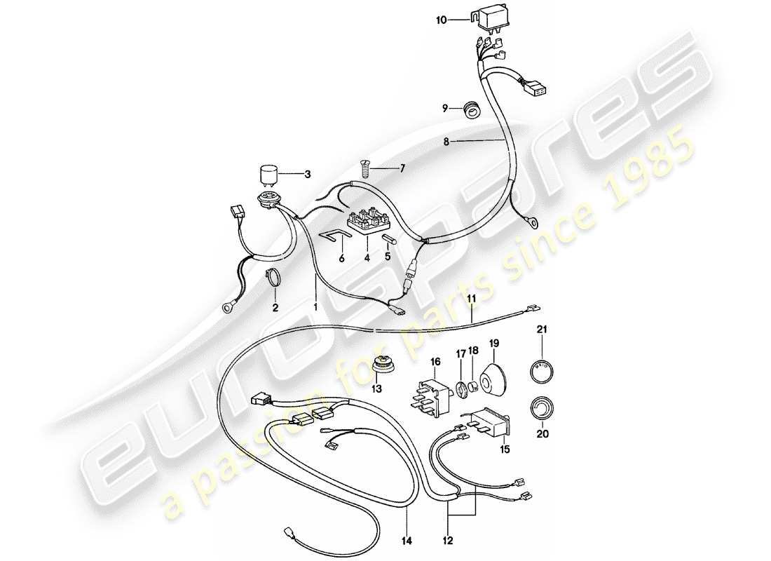 porsche 1978 (911) componenti elettrici - per - condizionatore diagramma delle parti