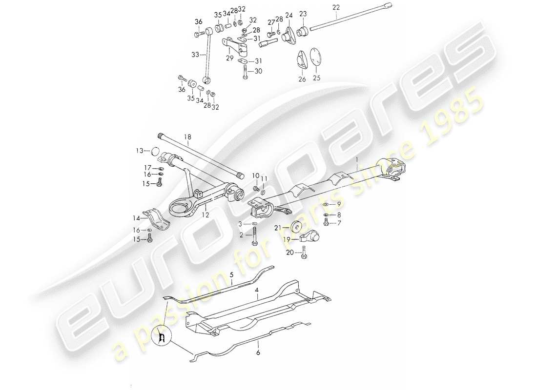 porsche 1972 (911) assale anteriore - stabilizzatore diagramma delle parti