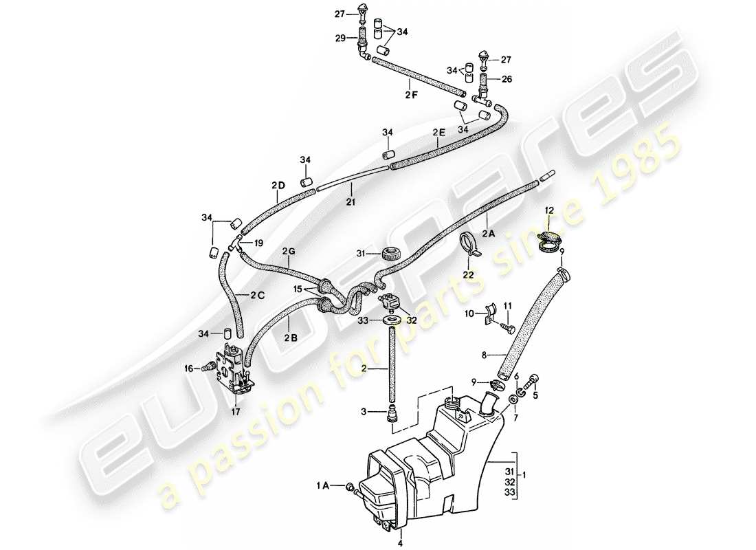 porsche 1981 (911) gruppo rondella diagramma delle parti