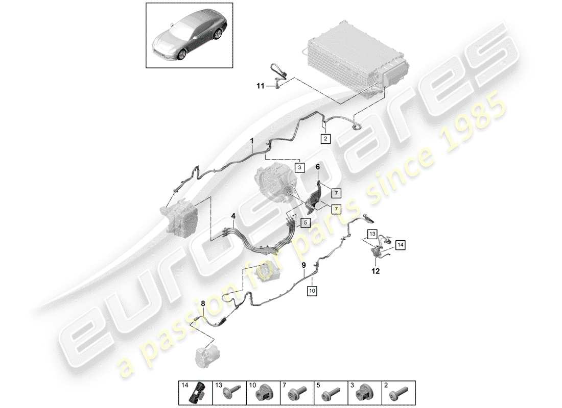 porsche 2018 (panamera 971-1) cablaggi elettrici schema delle parti