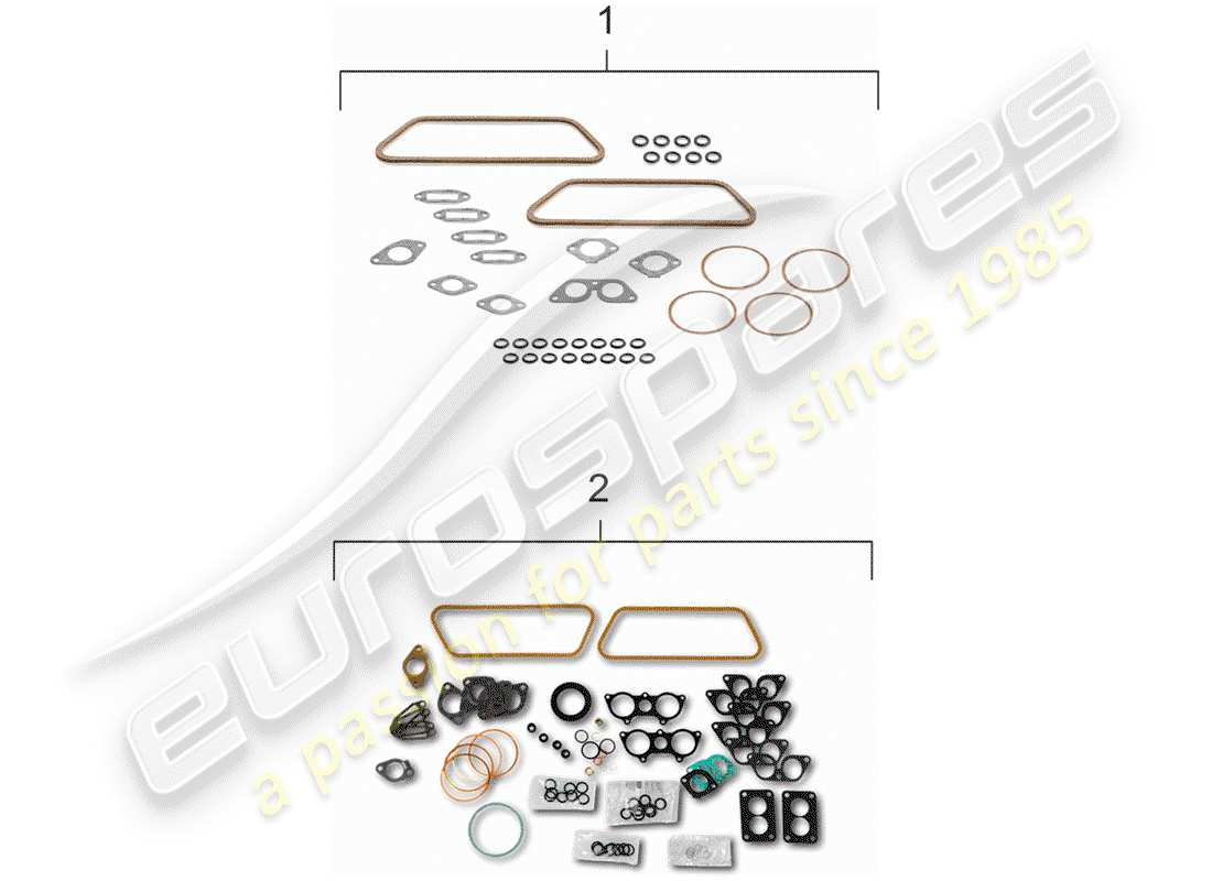 porsche 1954 (356/356a) set guarnizioni diagramma delle parti