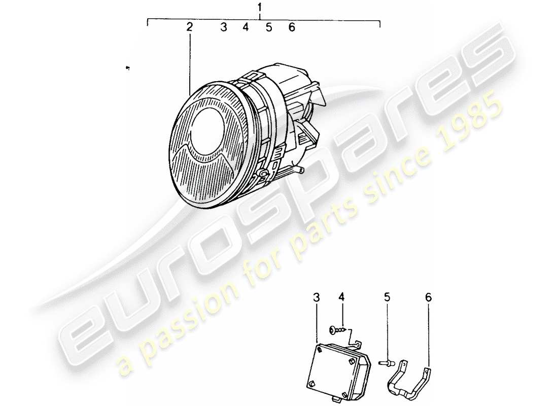 porsche tequipment catalogue (1991) diagramma delle parti del faro