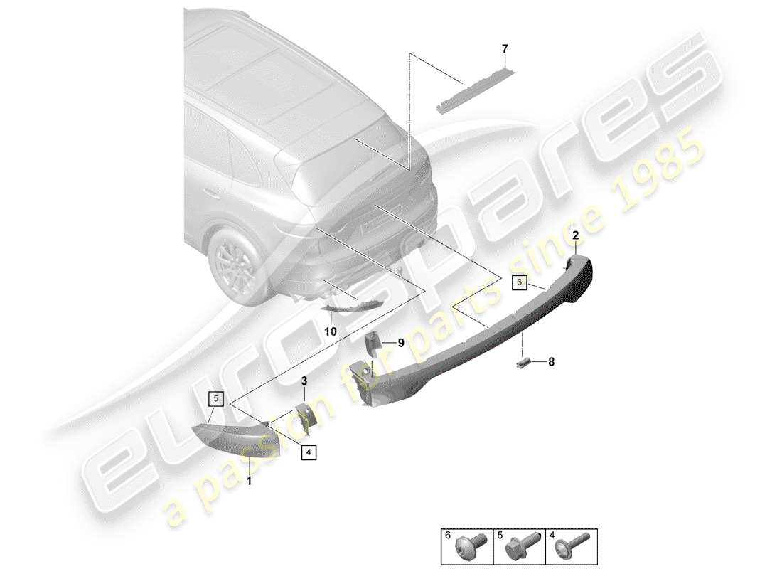 porsche 2020 (cayenne e3 9ya/9yb) schema delle parti luce posteriore