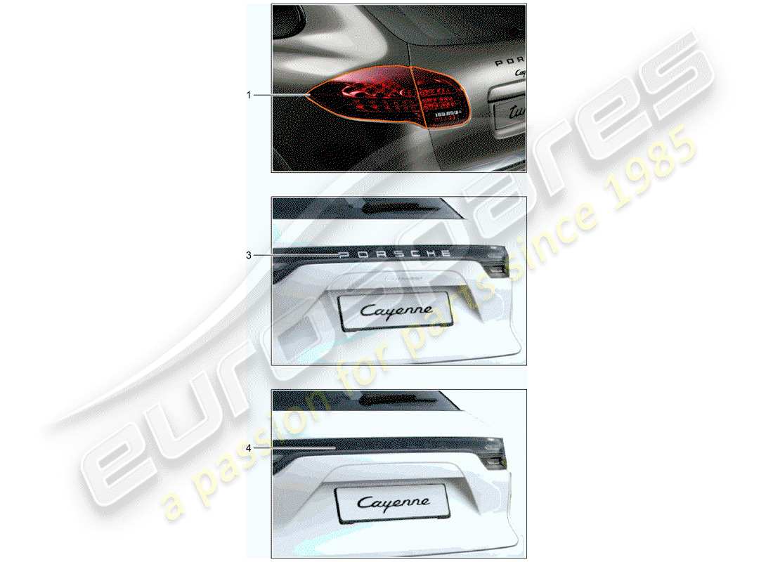 porsche 2013 (tequipment cayenne) schema delle parti luce posteriore