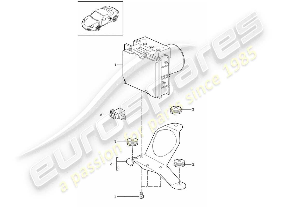 porsche 2011 (987 boxster) unità idraulica diagramma delle parti