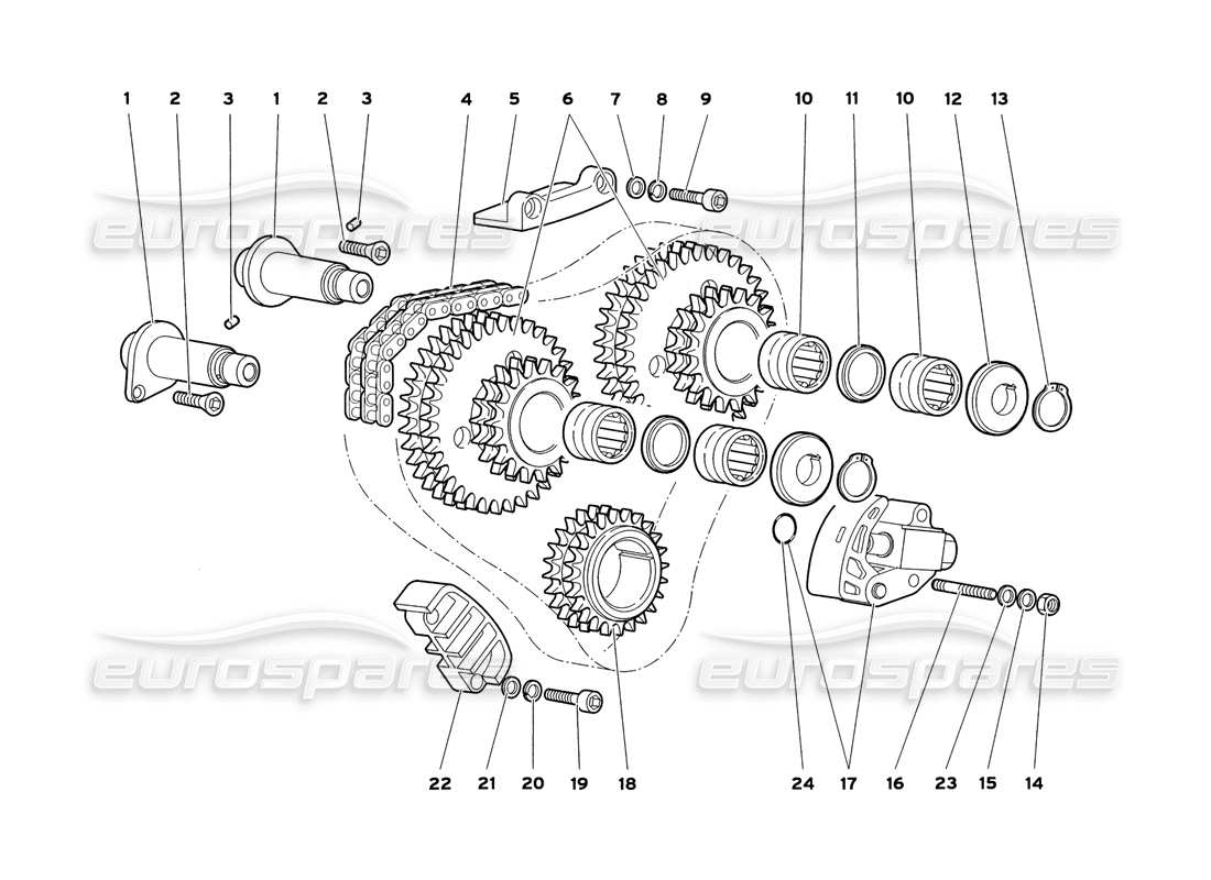 lamborghini diablo sv (1999) sistema di cronometraggio diagramma delle parti