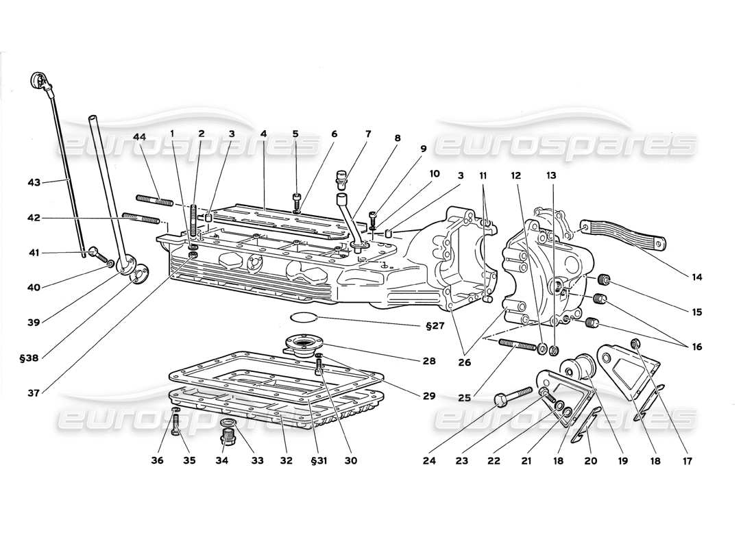 lamborghini diablo gt (1999) coppa dell'olio diagramma delle parti