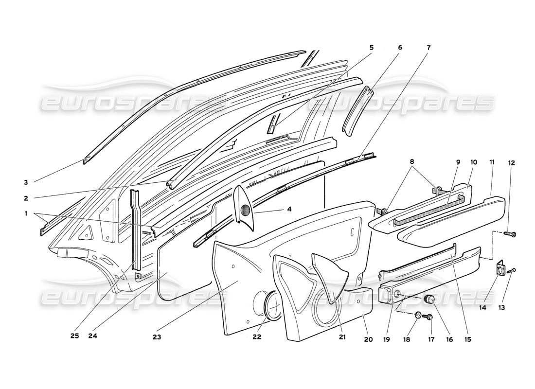 lamborghini diablo 6.0 (2001) porte diagramma delle parti