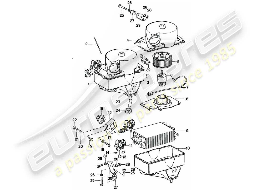 porsche 1982 (944) condizionatore diagramma delle parti