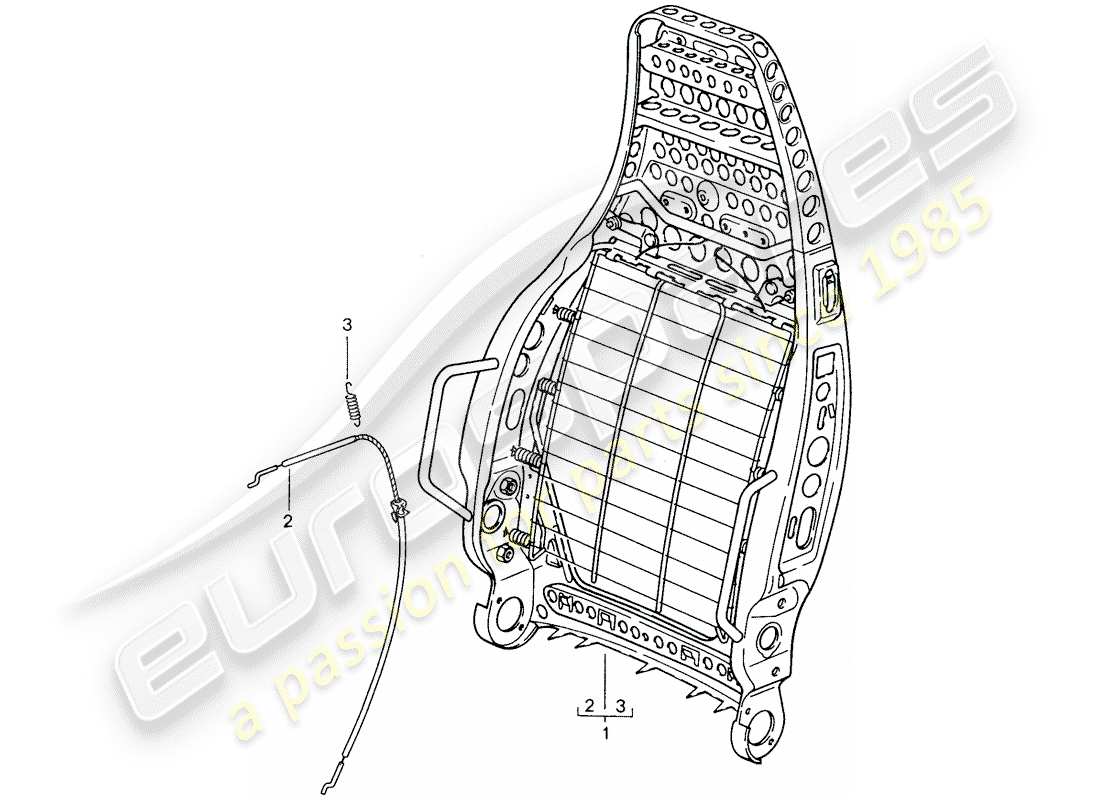 porsche 1988 (959) sedile sportivo - telaio schienale diagramma delle parti