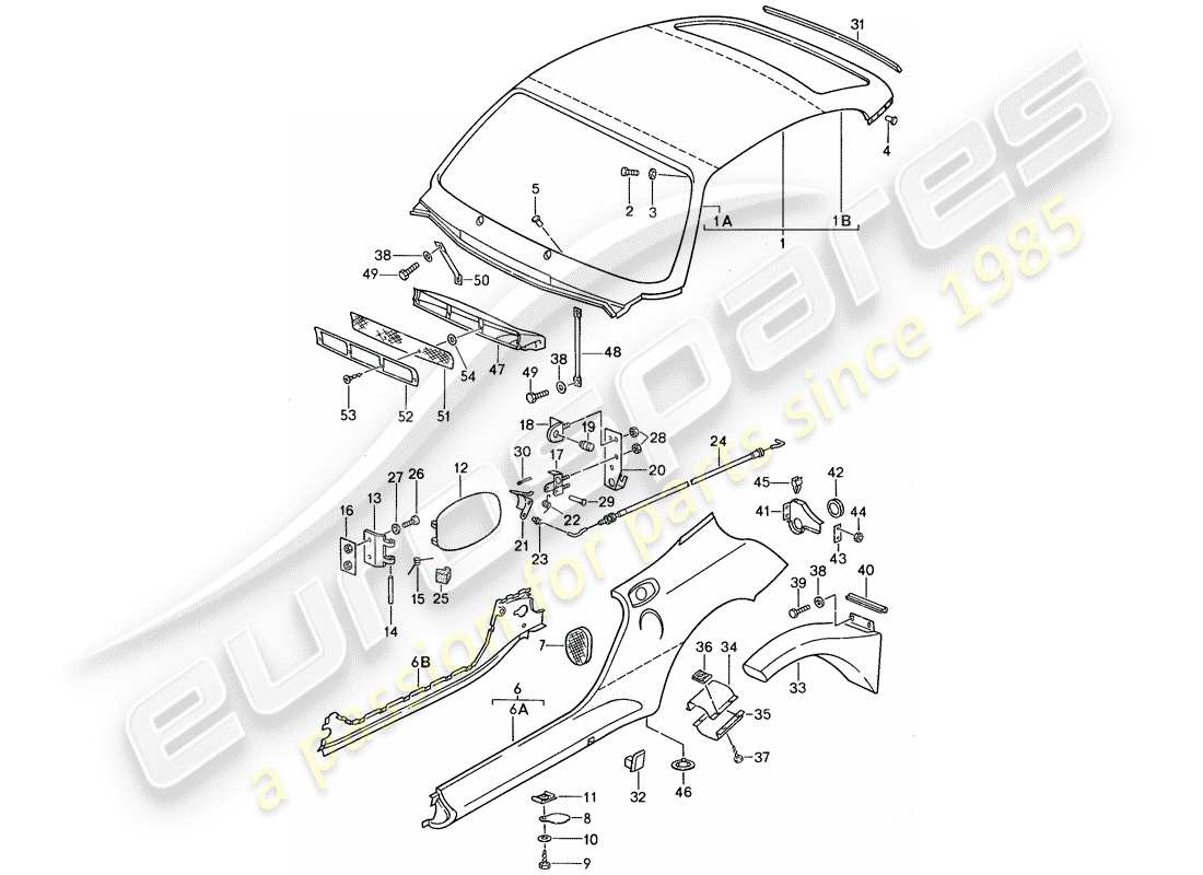 porsche 1987 (959) pannellatura esterna diagramma delle parti