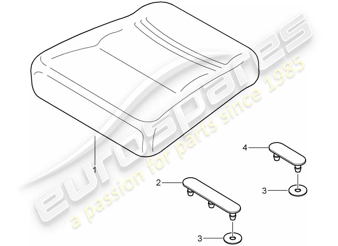 porsche 2009 997-2 turbo / gt2 cuscino sedile posteriore schema delle parti