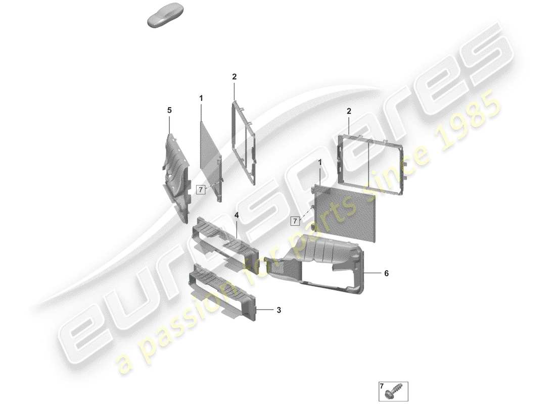 porsche 2019 (992-1) condensatore del condizionatore d'aria diagramma delle parti