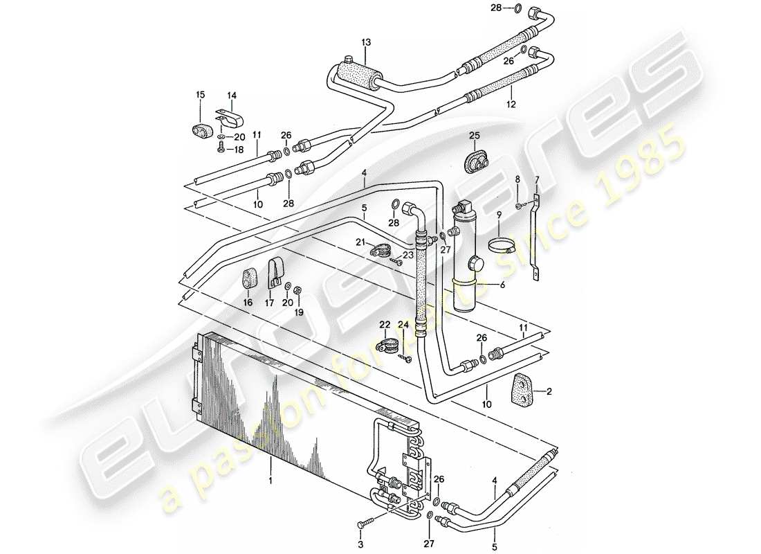 porsche 1987 (959) condizionatore d'aria 2 diagramma delle parti