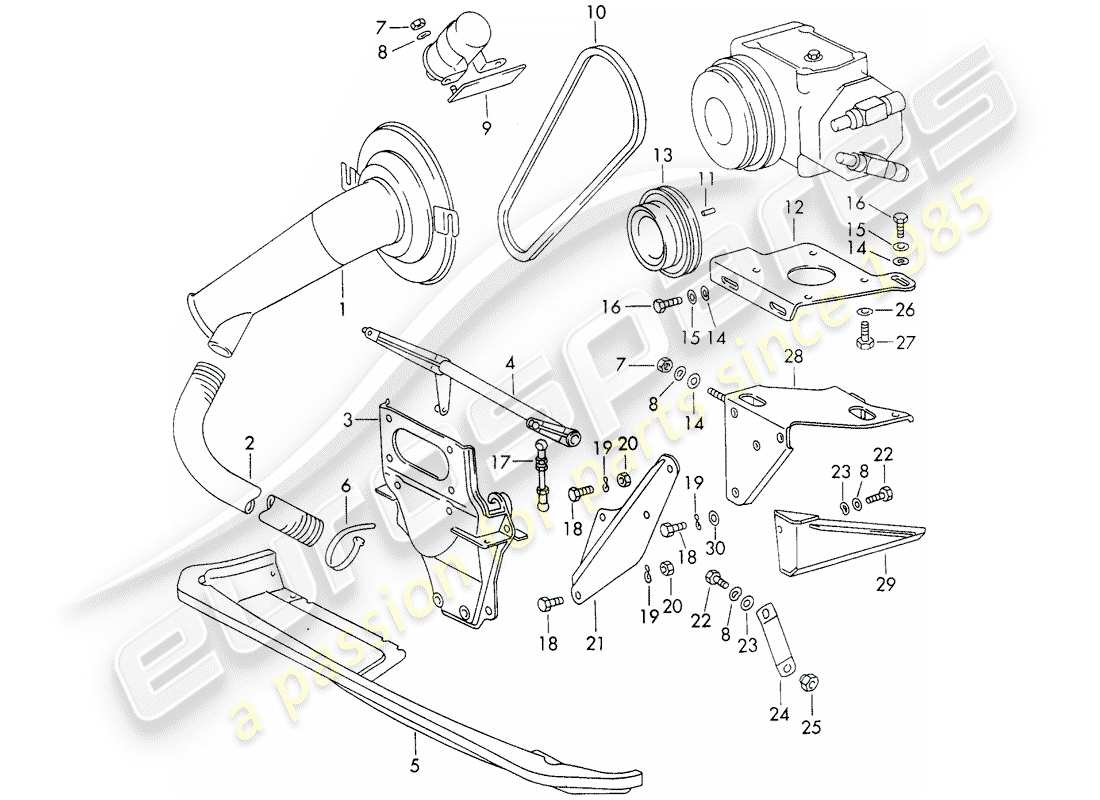 porsche 1966 (911/912) montaggio - compressore - d - mj 1969>> diagramma delle parti