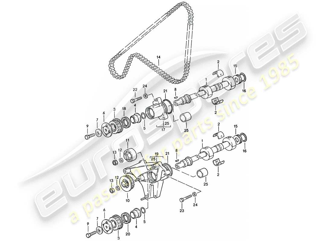 porsche 1986 (944) meccanismo di azionamento - albero diagramma delle parti