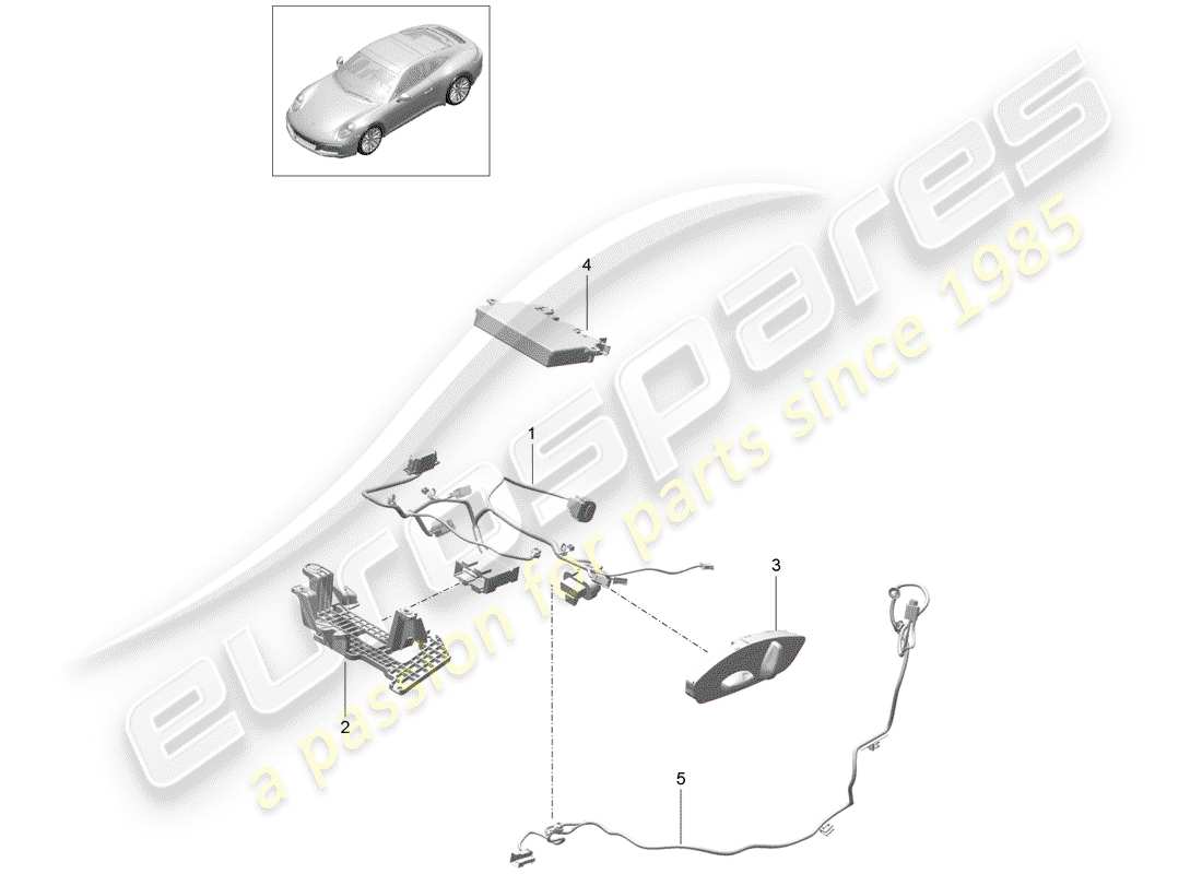 porsche 2017 (991-2) cablaggi elettrici schema delle parti
