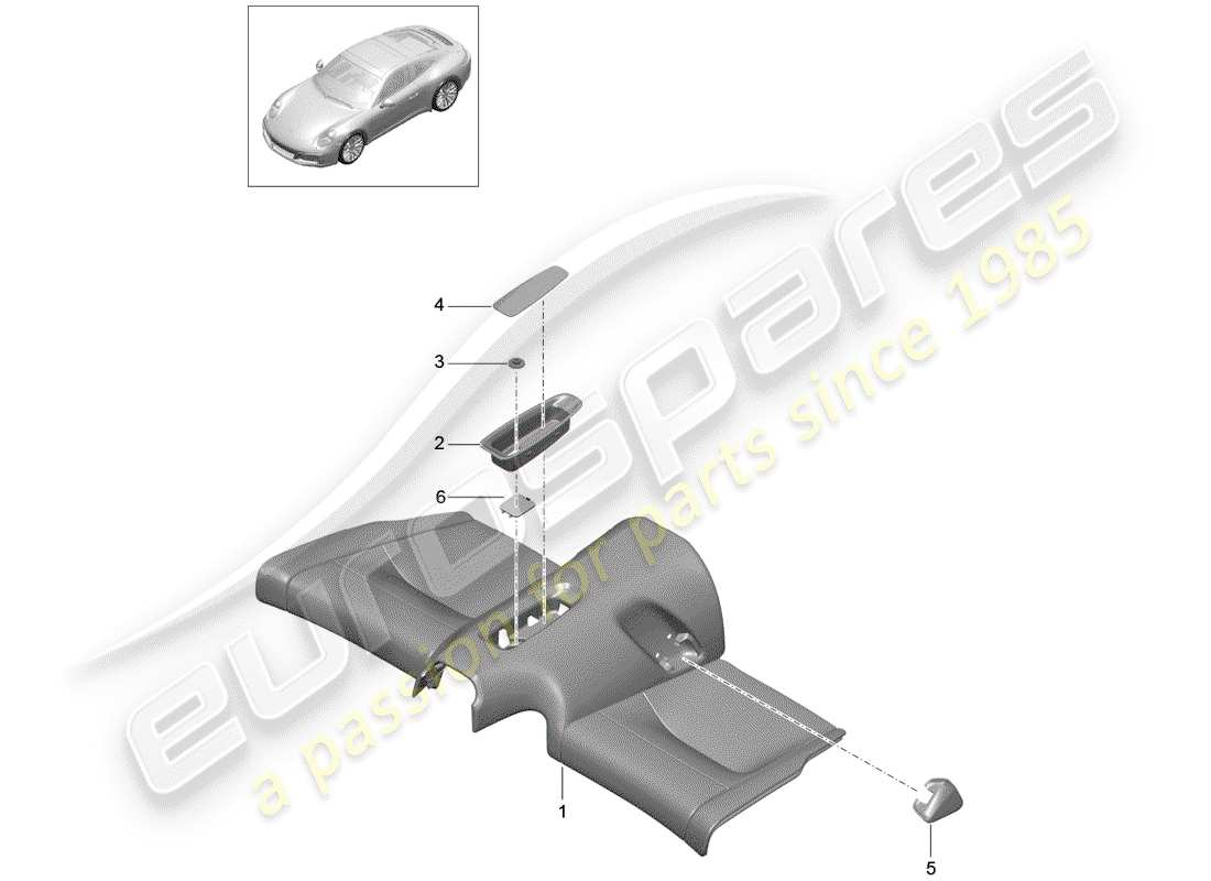 porsche 2020 (991-2) cuscino del sedile posteriore diagramma delle parti
