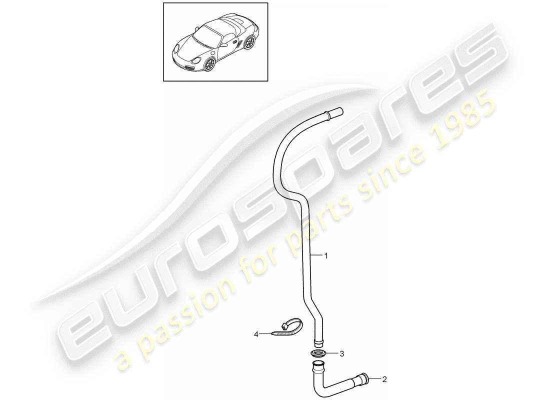 porsche 2011 (987 boxster) tubo scarico acqua diagramma delle parti