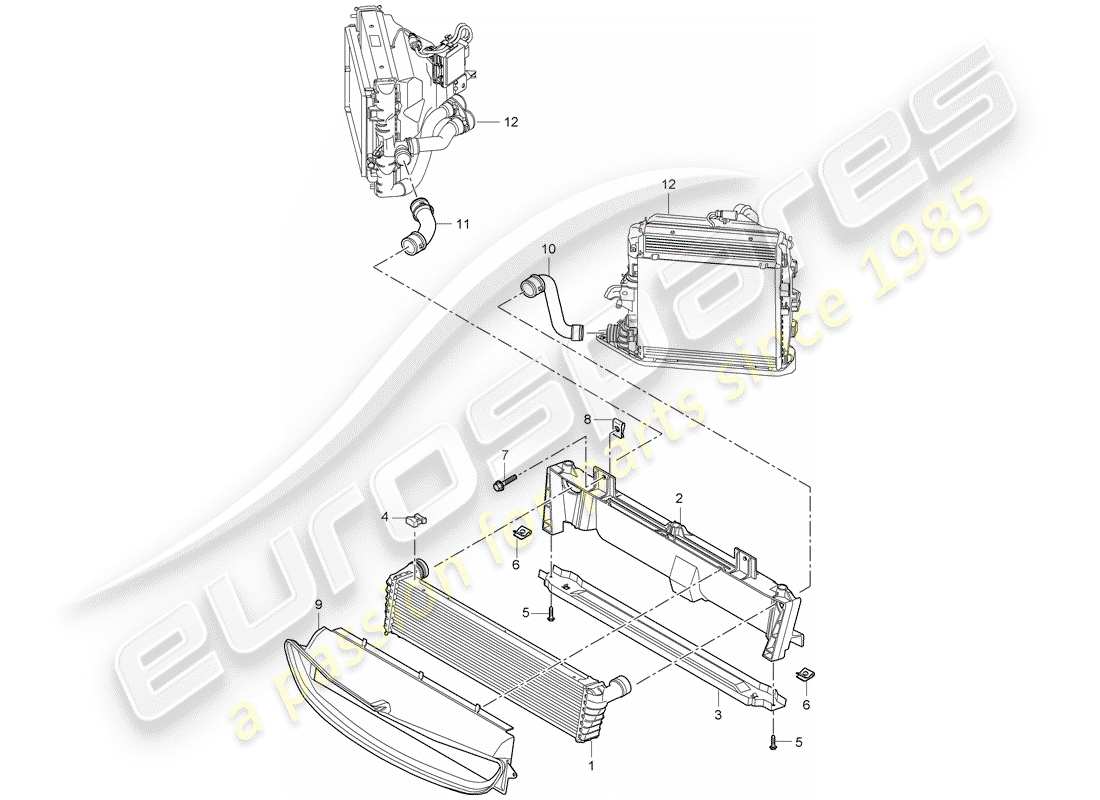 porsche 2006 (987 cayman) termosifone diagramma delle parti