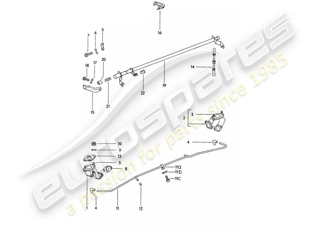 porsche 1976 (914) collettore di aspirazione - tubo di aspirazione - albero rele' schema parte