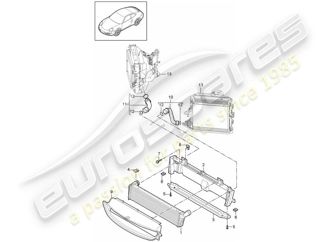porsche 2009 (997-2) termosifone diagramma delle parti