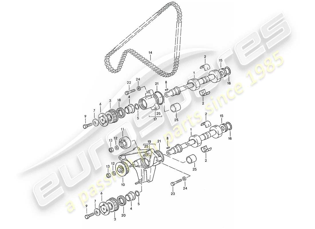 porsche 1991 (944) meccanismo di azionamento - albero diagramma delle parti