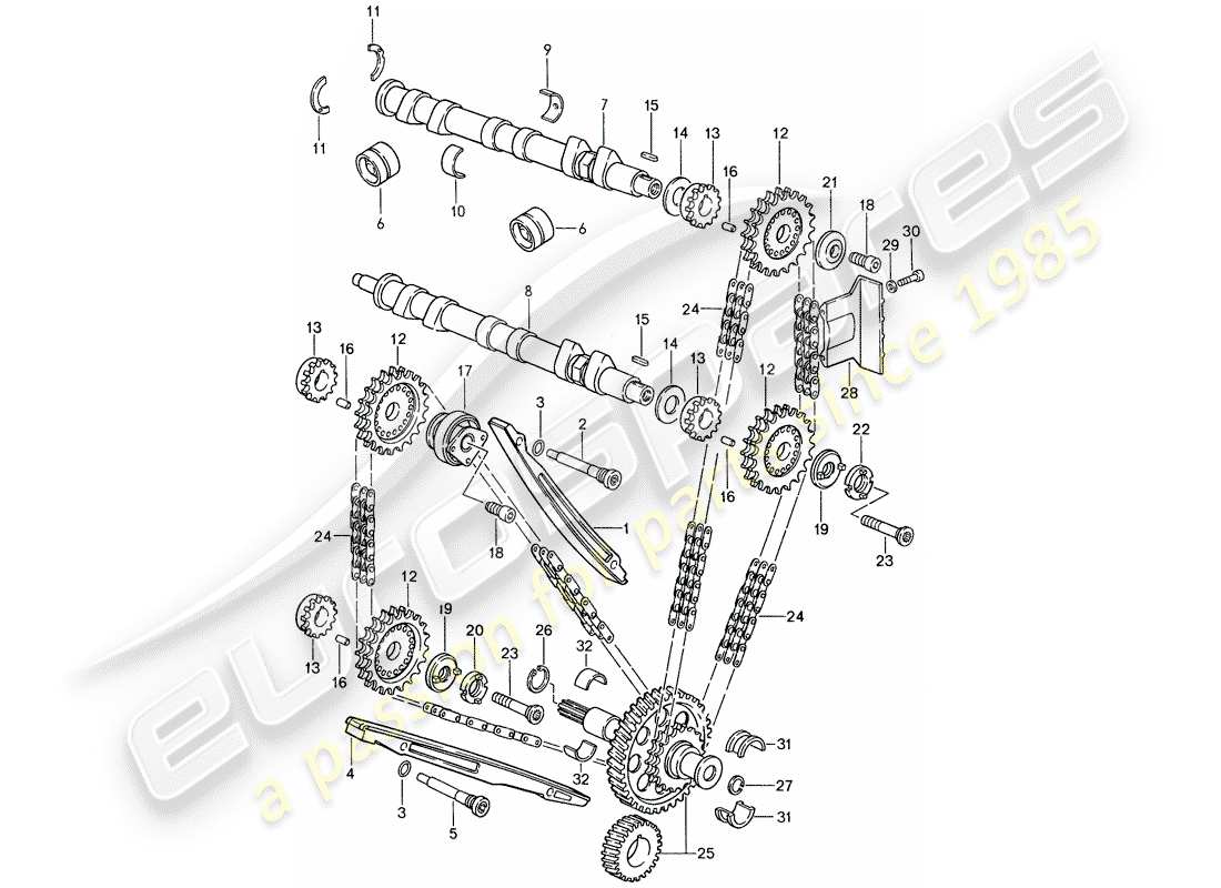 porsche 1988 (959) controllo della valvola diagramma delle parti