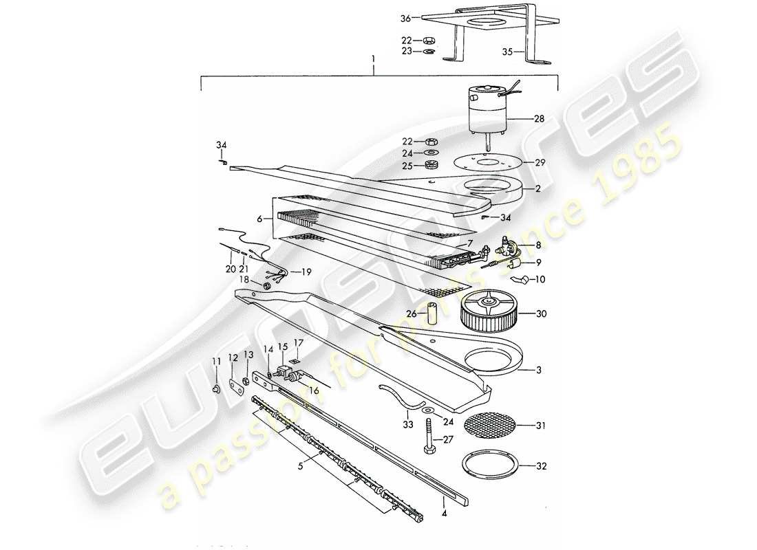 porsche 1966 (911/912) evaporatore - condizionatore - d >> - mj 1968 schema delle parti