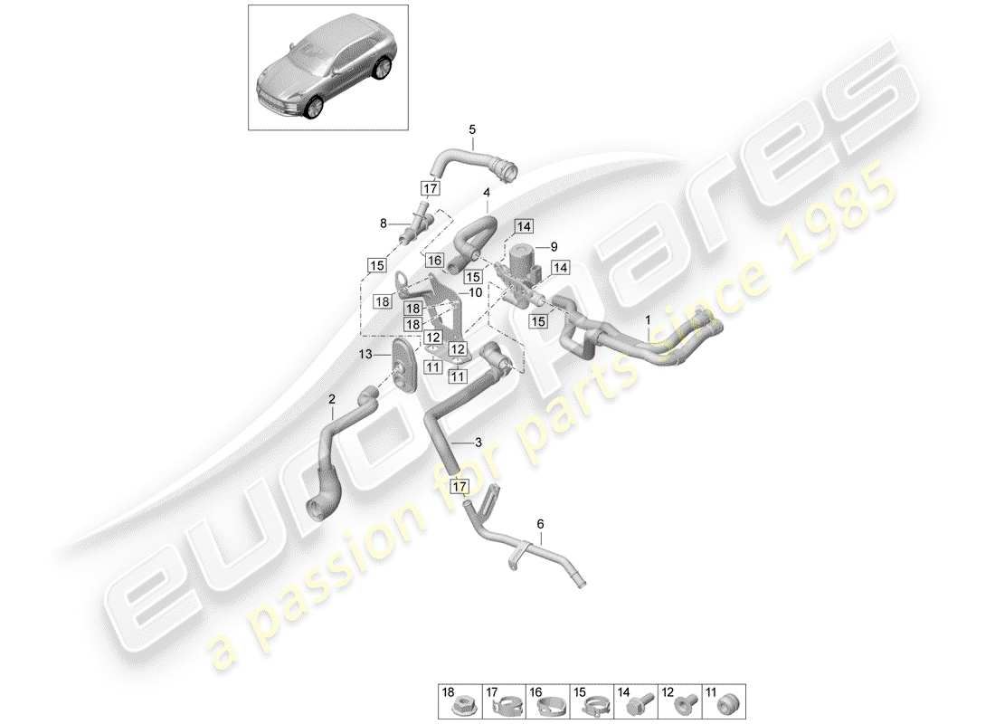 porsche 2019 (macan) stufa diagramma delle parti
