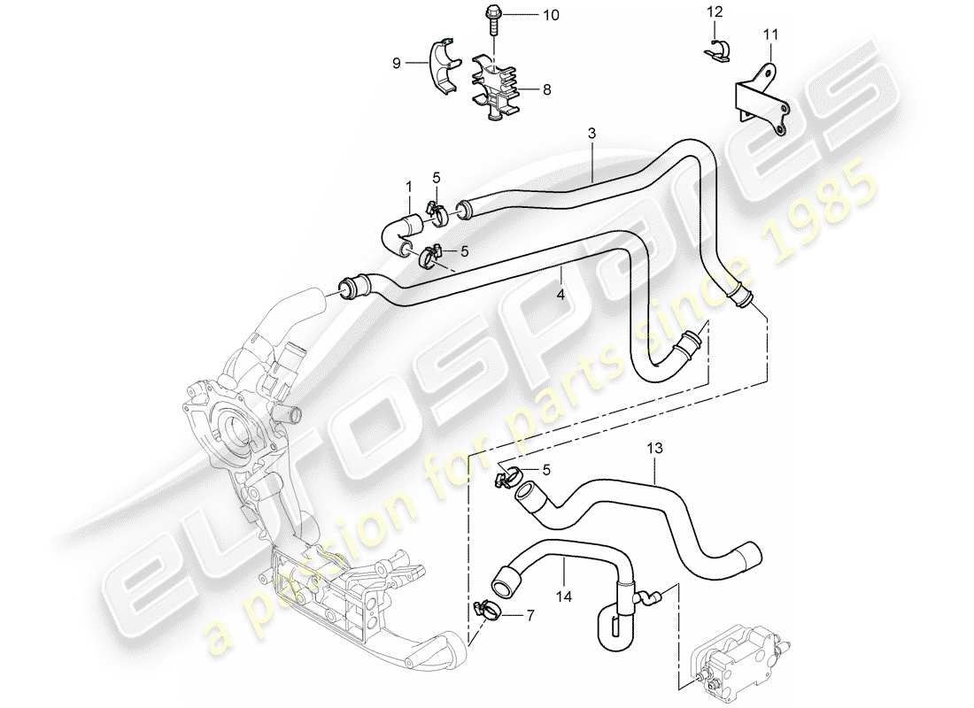 un diagramma delle parti dal catalogo delle parti porsche 2011 (997-2 gt3)