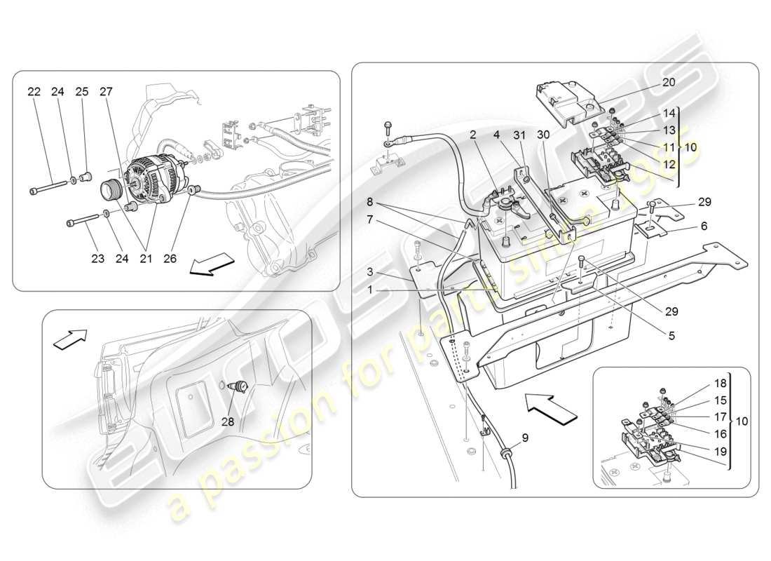maserati granturismo (2008) generazione e accumulo di energia diagramma delle parti