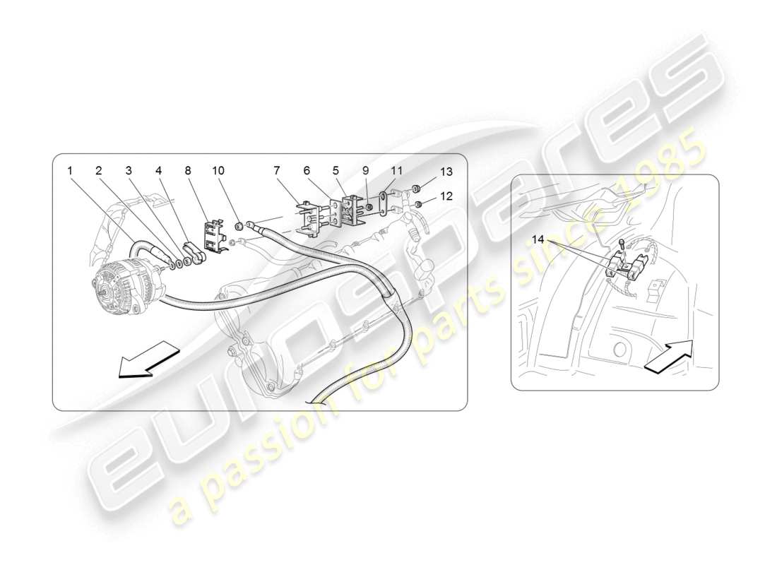 maserati granturismo (2008) cablaggio principale diagramma delle parti
