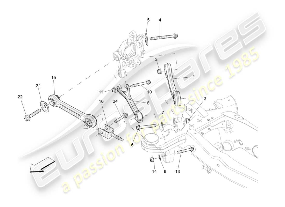 maserati qtp 3.0 tds v6 275hp (2015) diagramma delle parti della sospensione posteriore