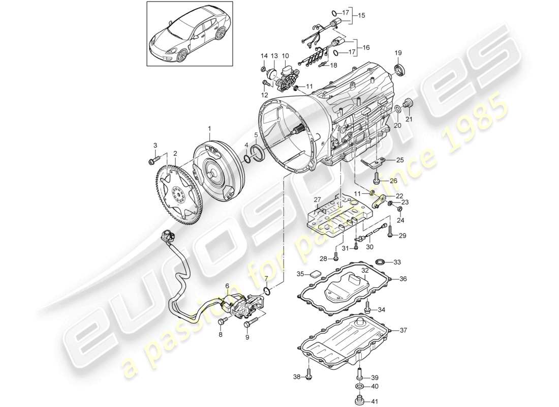porsche 2010 (cayenne e1 9pa) cambio tiptronic parti singole diagramma delle parti