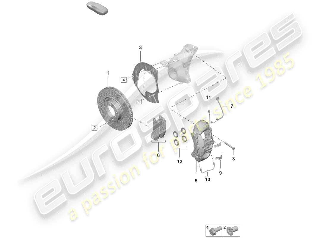 porsche 2020 (992-1) freni a disco diagramma delle parti